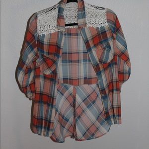 Orange Flannel With Lace